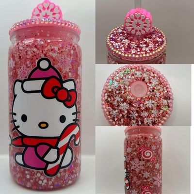 HK Candy Cane Snow globe Tumbler
