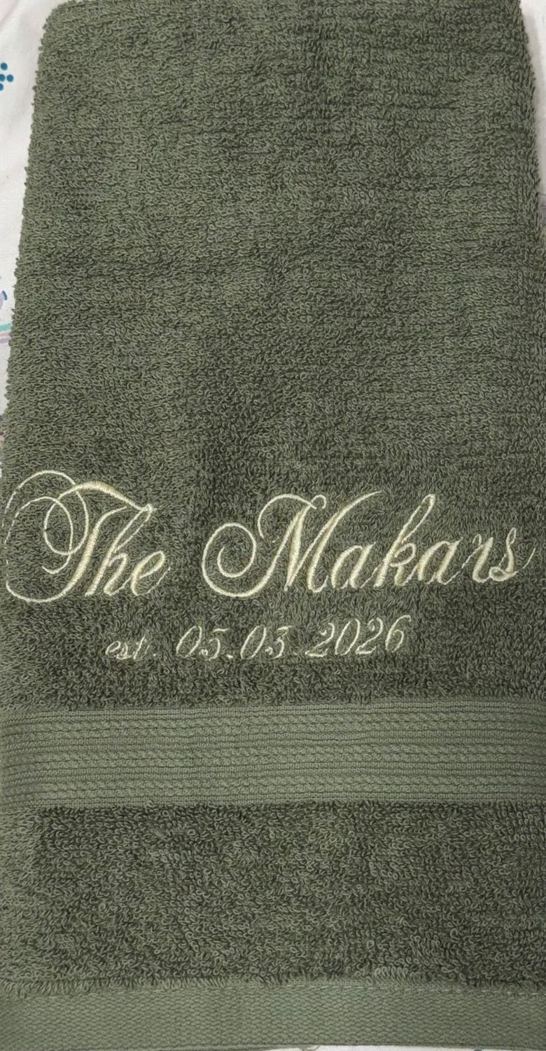 Custom Family Hand Towels with Date
