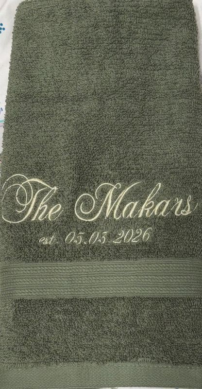 Custom Family Hand Towels with Date