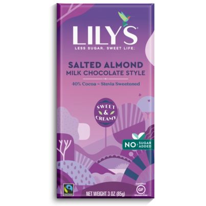 Choc Bar 40% Salted Almond (Lily&#39;s), 85G