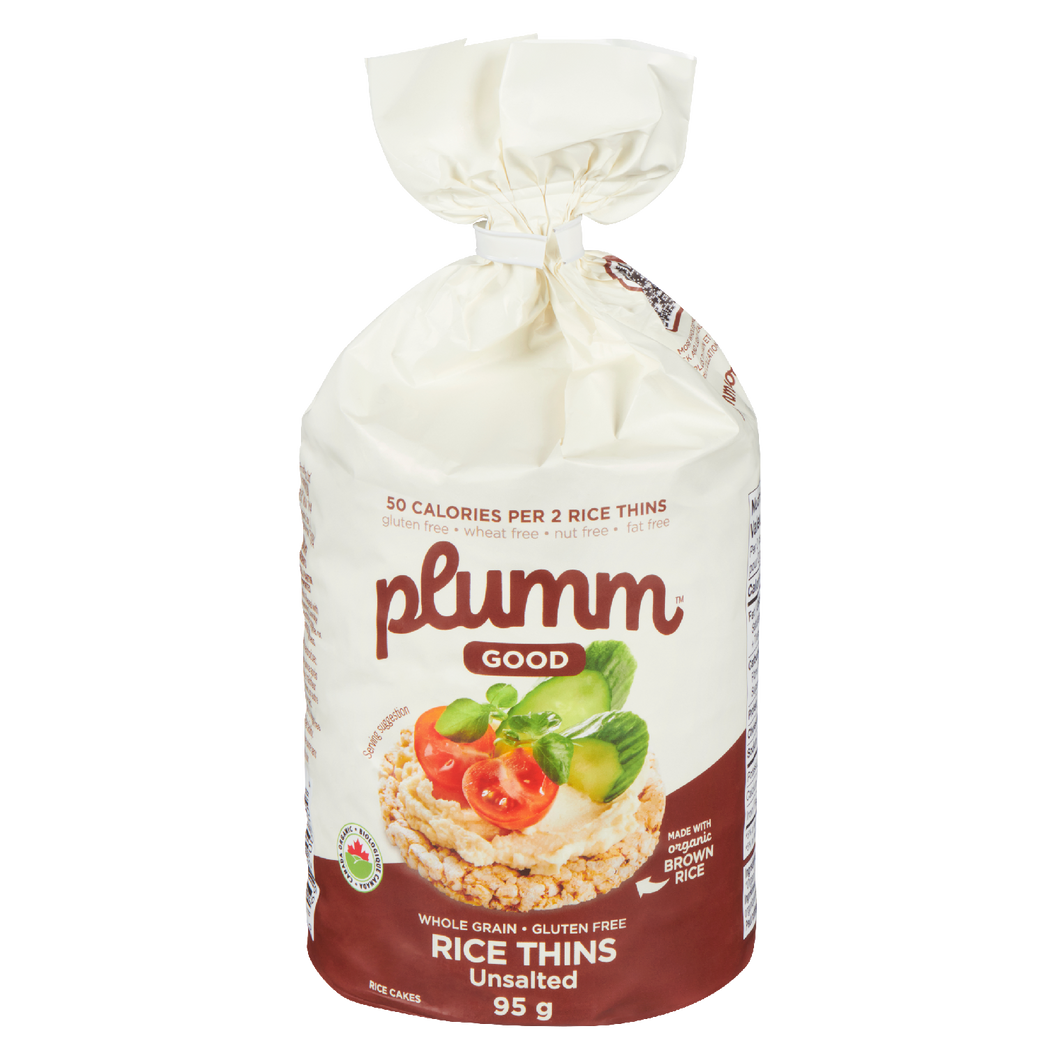 Rice Cakes Thin Unsalt Org (Plumm), 95g