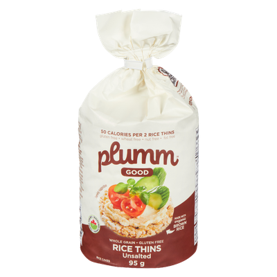 Rice Cakes Thin Unsalt Org (Plumm), 95g
