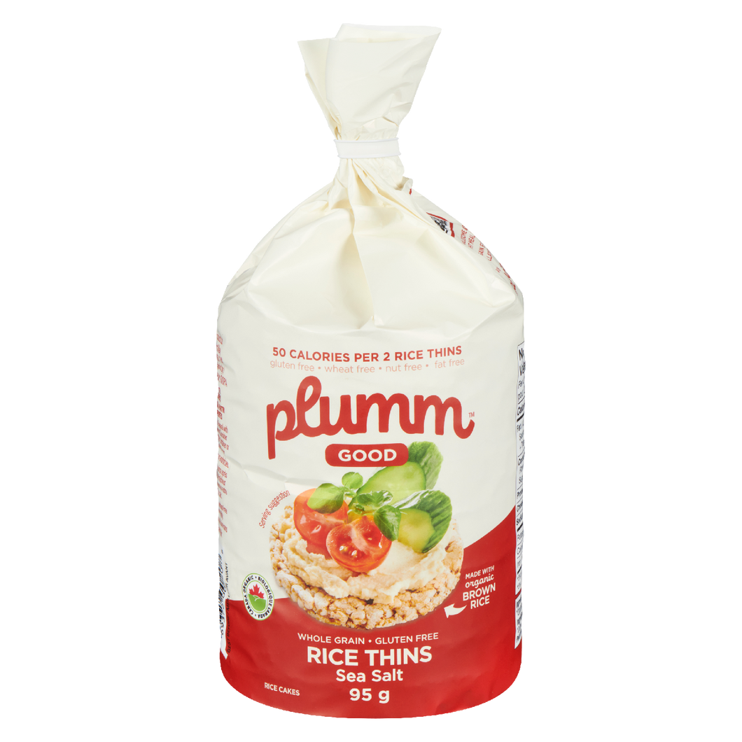 Rice Cakes Thin Salt Org (Plumm), 95g