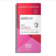 Choc Bar 76% Rasp (GiddyYo), 60g