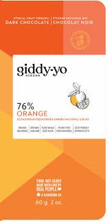 Choc Bar 76% Orange (GiddyYo), 60g