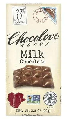 Choc Bar Milk 33% (Chocolove), 90g