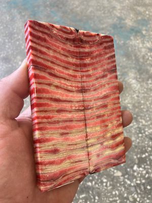 Mammoth tooth scales stabilized pair for knifehandl and handmade 5.2-1.77-0.35 inch T256