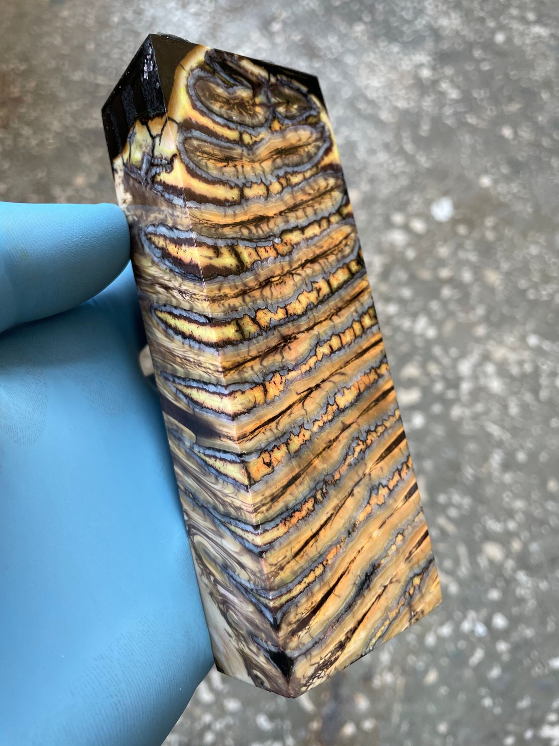 Mammoth tooth block stabilized for knifehandl and handmade 5.19-1.77-1.1 inch T752