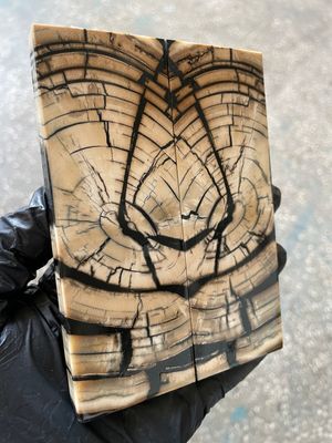 Mammoth tusk stabilized pair scales for knifehandl and handmade 4.88-1.73-0.43 inch MTD19