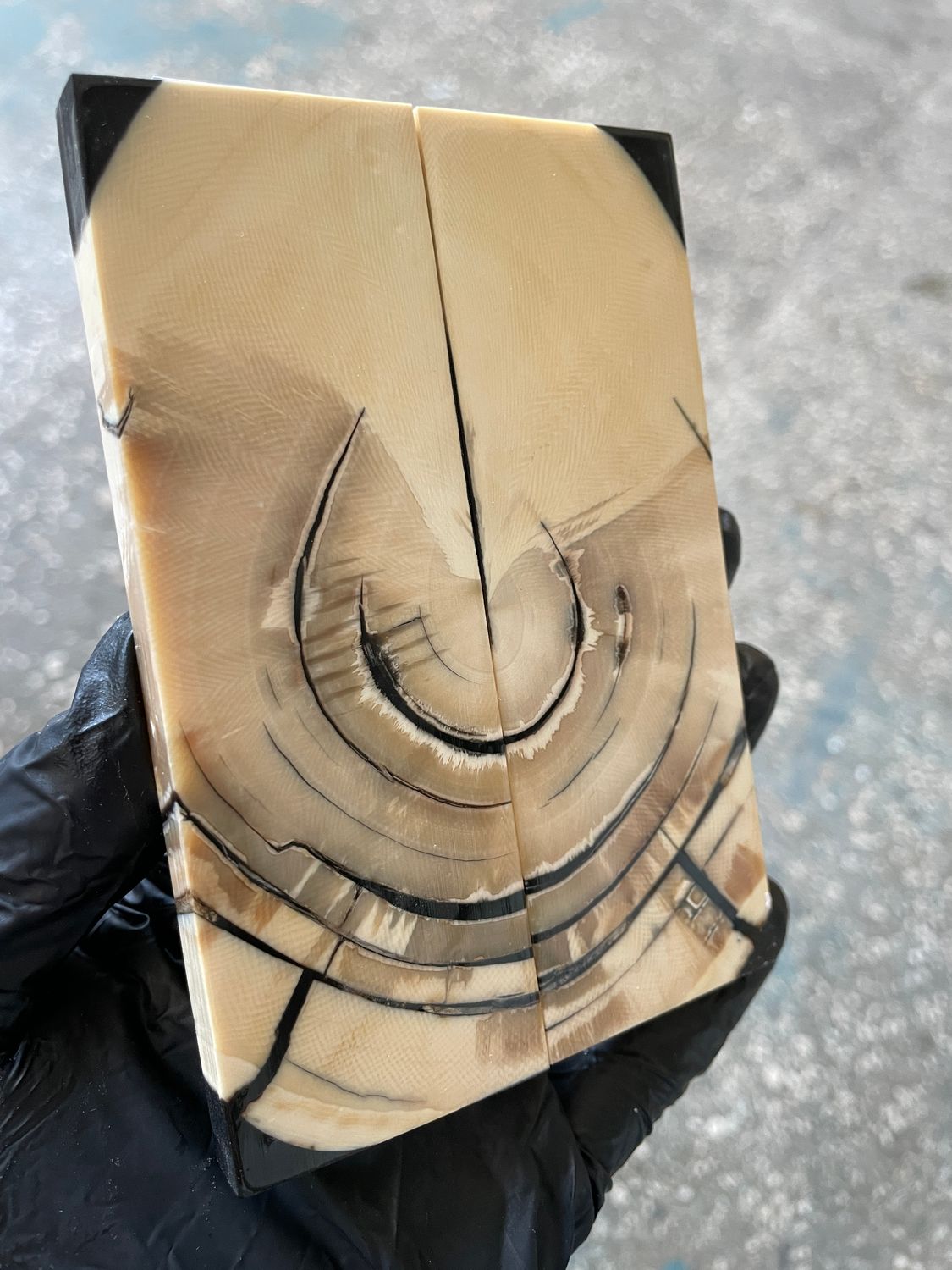 Mammoth tusk stabilized pair scales for knifehandl and handmade 4.84-1.57-0.39 inch MTD17