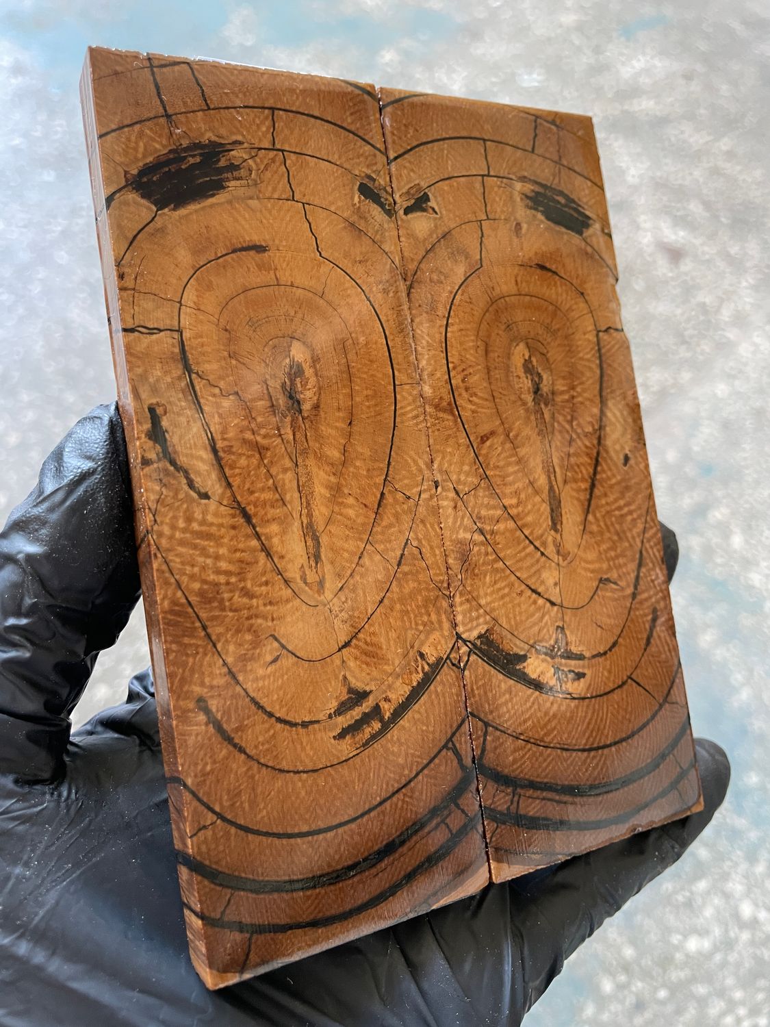 Mammoth tusk stabilized pair scales for knifehandl and handmade 5.27-1.81-0.39 inch MTD25