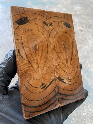 Mammoth tusk stabilized pair scales for knifehandl and handmade 5.27-1.81-0.39 inch MTD25