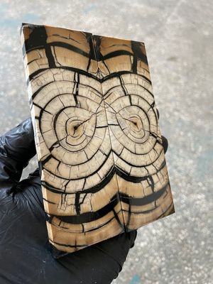 Mammoth tusk stabilized pair scales for knifehandl and handmade 5.19-1.77-0.35 inch MTD33