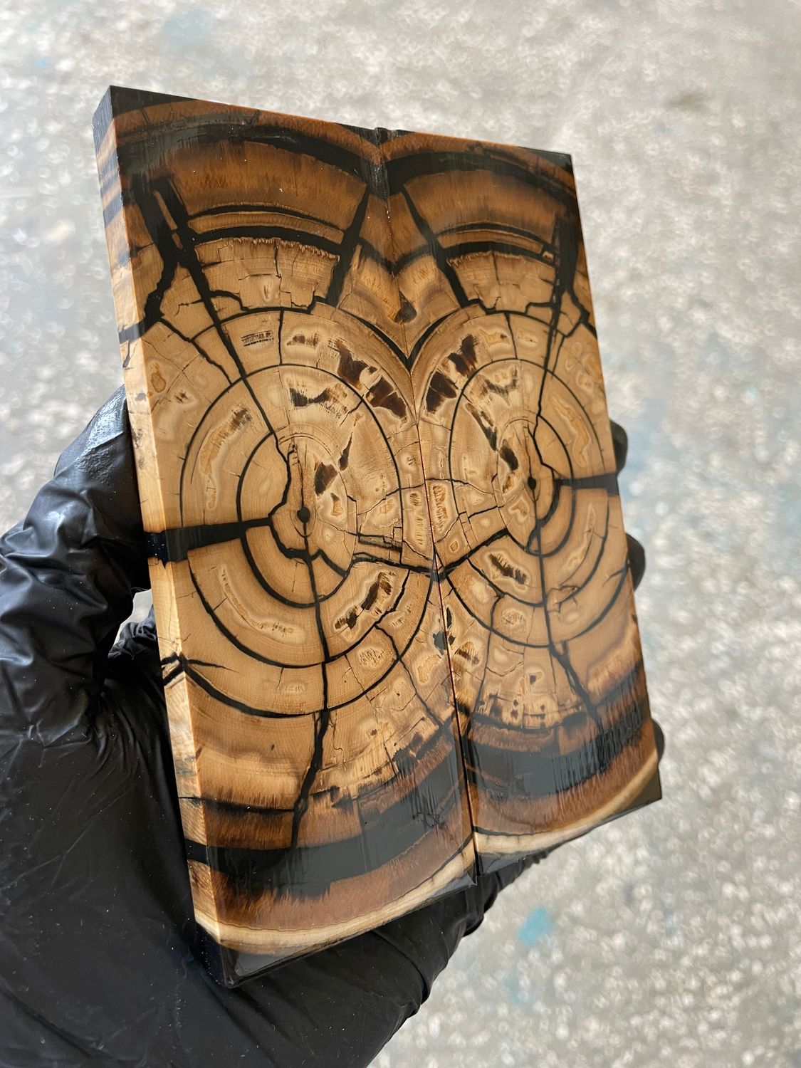 Mammoth tusk stabilized pair scales for knifehandl and handmade 5.23-1.81-0.39 inch MTD31