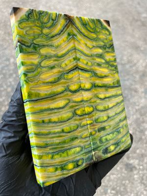 Mammoth tooth scales stabilized pair for knifehandl and handmade 5-1.81-0.39 inch T761