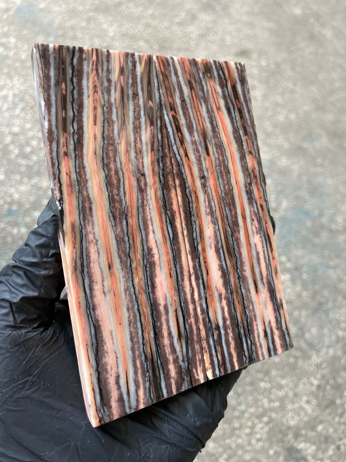 Mammoth tooth scales stabilized pair for knifehandl and handmade 5.19-1.81-0.39 inch T768