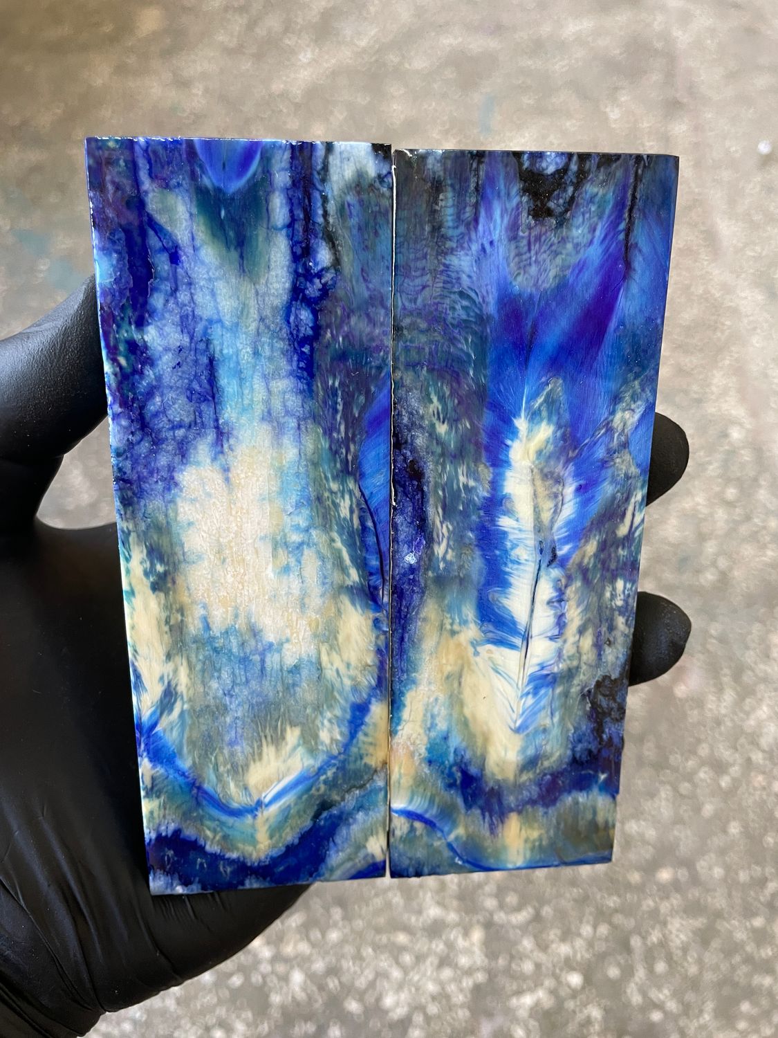 Mammoth tooth scales stabilized pair for knifehandl and handmade 5.31-1.77-0.39  inch TOS3