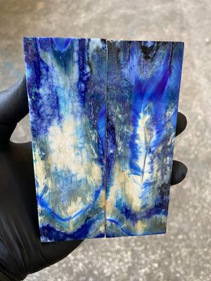 Mammoth tooth scales stabilized pair for knifehandl and handmade 5.31-1.77-0.39  inch TOS3