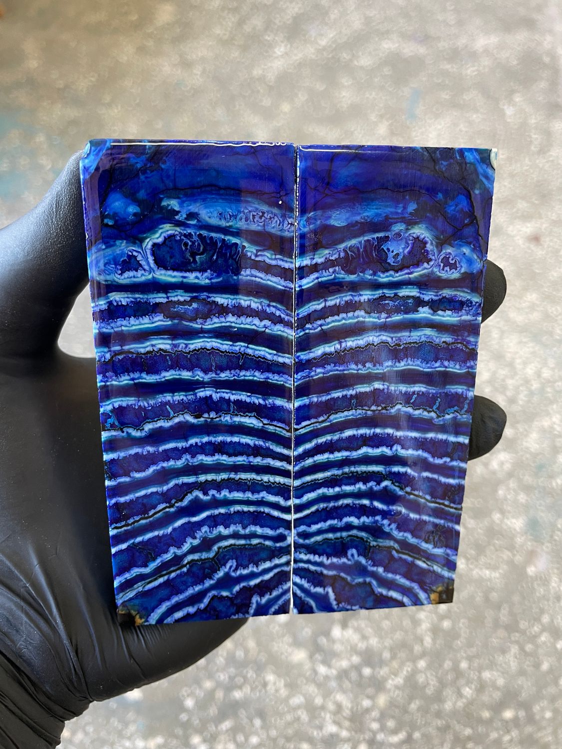 Mammoth tooth scales stabilized pair for knifehandl and handmade 4.8-1.65-0.39   inch TOS4