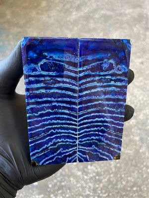 Mammoth tooth scales stabilized pair for knifehandl and handmade 4.8-1.65-0.39   inch TOS4