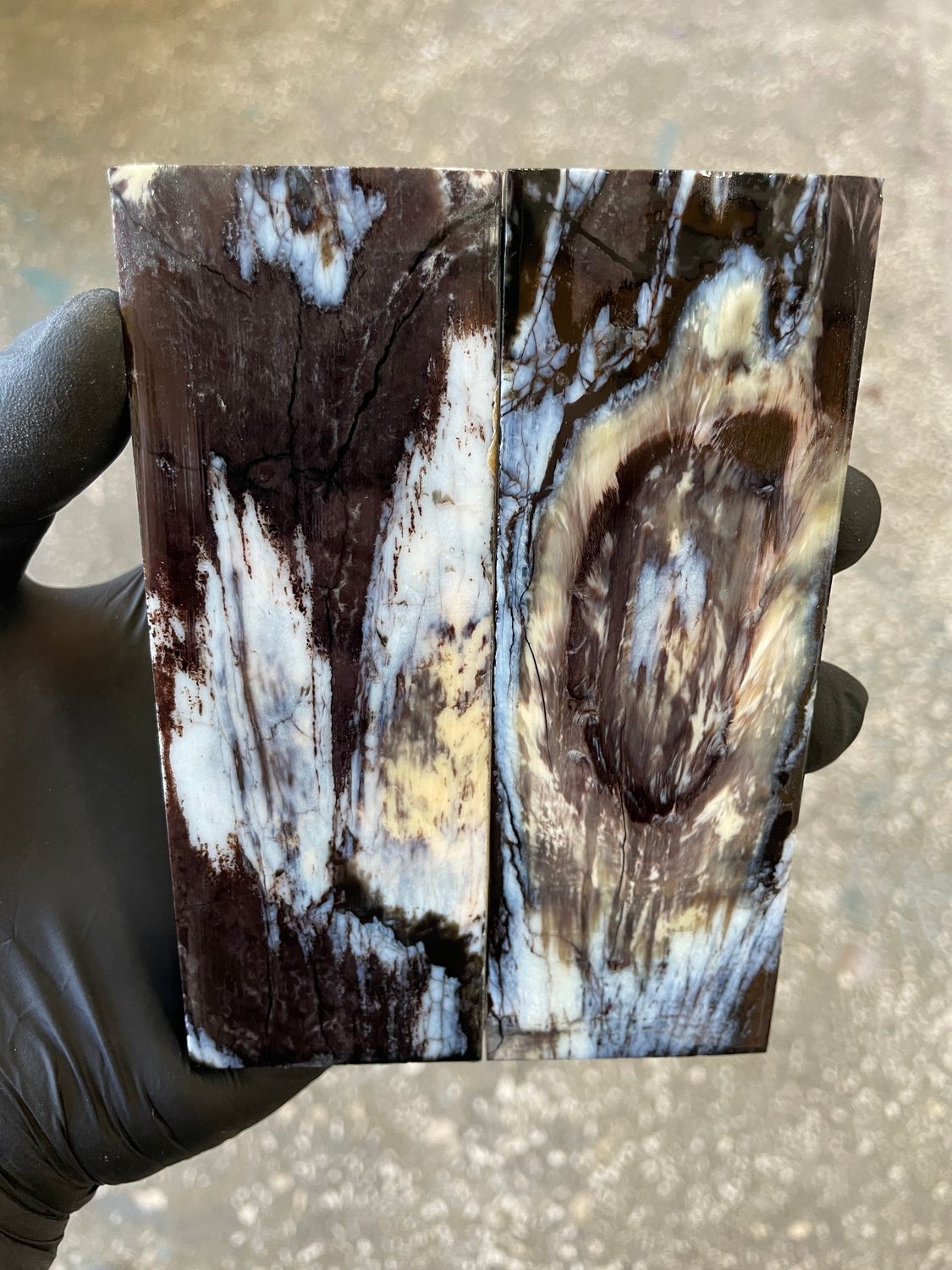Mammoth tooth scales stabilized pair for knifehandl and handmade 5.27-1.81-0.31    inch TOS7