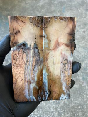 Mammoth tooth scales stabilized pair for knifehandl and handmade 5.15-1.77-0.39    inch TOS8