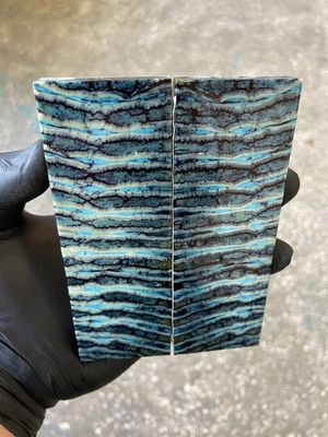 Mammoth tooth scales stabilized pair for knifehandl and handmade 5.27-1.81-0.31    inch TOS6