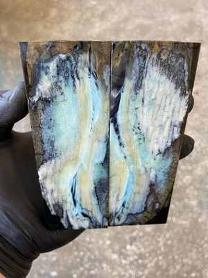 Mammoth tooth scales stabilized pair for knifehandl and handmade 5.11-1.81-0.39    inch TOS9