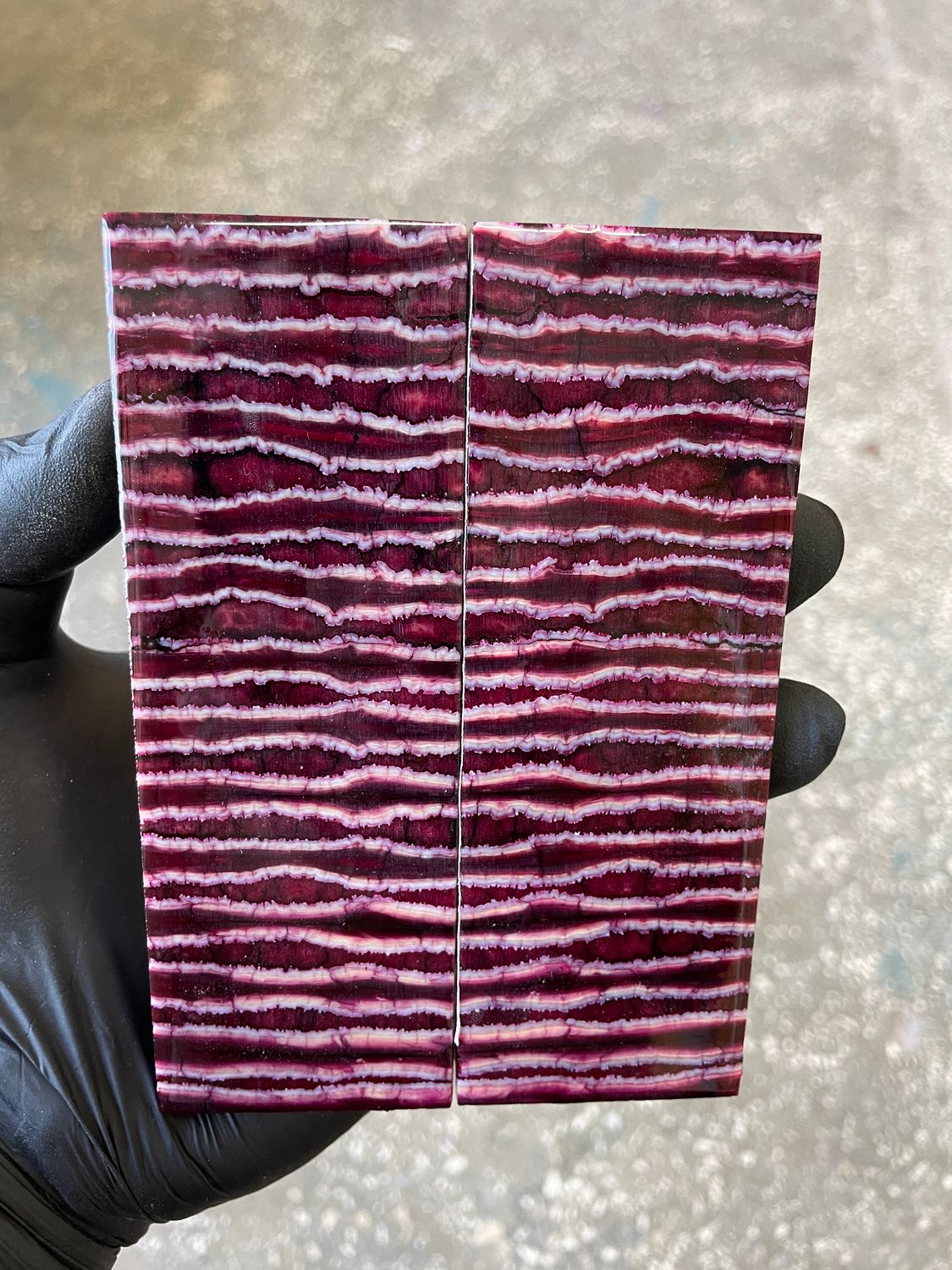 Mammoth tooth scales stabilized pair for knifehandl and handmade 5.27-1.85-0.39  inch TOS10