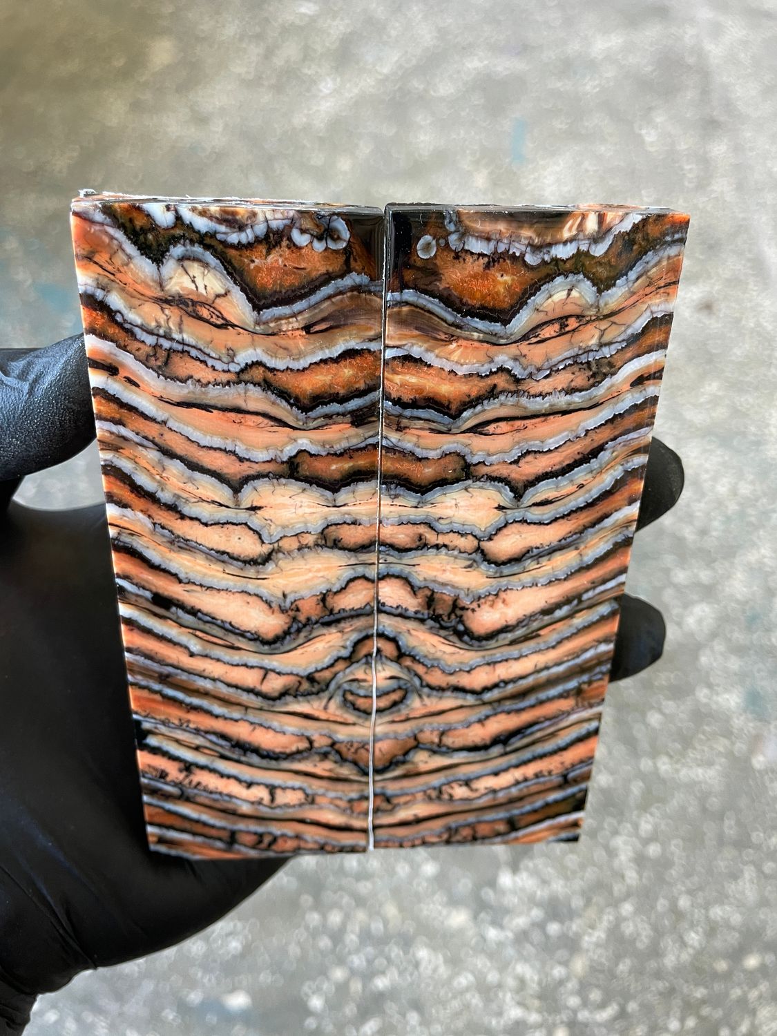 Mammoth tooth scales stabilized pair for knifehandl and handmade 5.03-1.73-0.31  inch TOS11