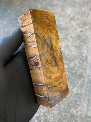 Mammoth tusk block stabilized for knifehandl and handmade 5.11-1.73-1.14 inch TUB3