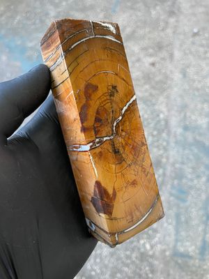 Mammoth tusk block stabilized for knifehandl and handmade 5.31-1.85-0.39 inch TUB2