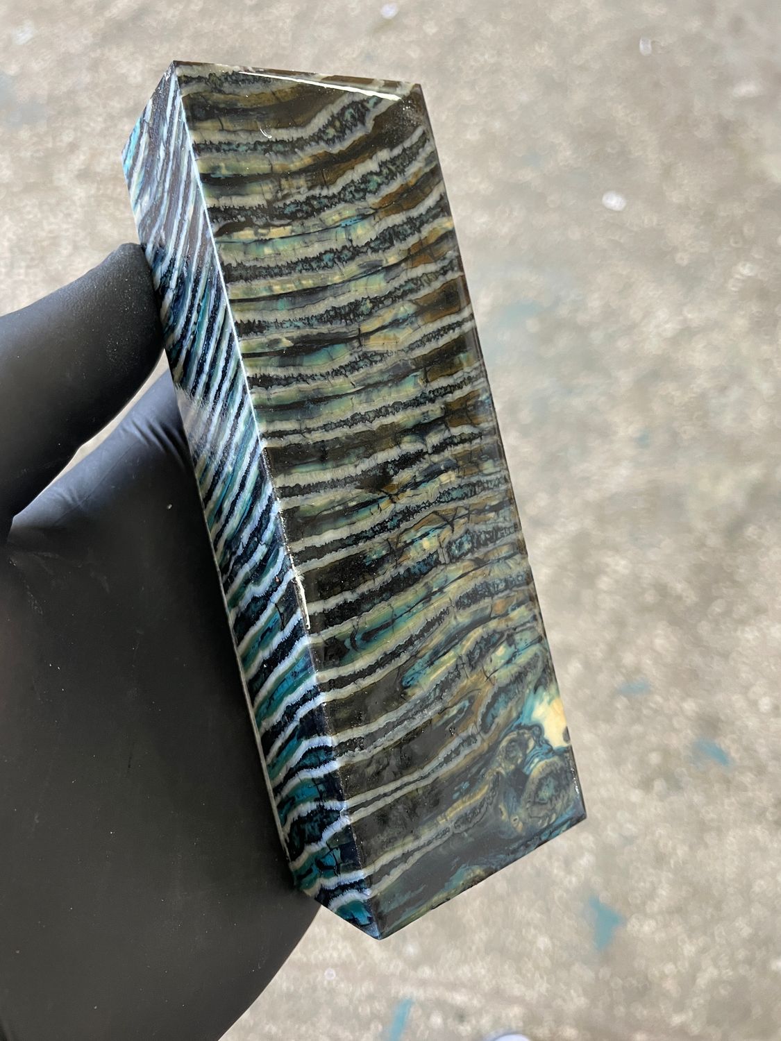 Mammoth tooth block stabilized for knifehandl and handmade 5.27-1.85-1.1 inch TTH4