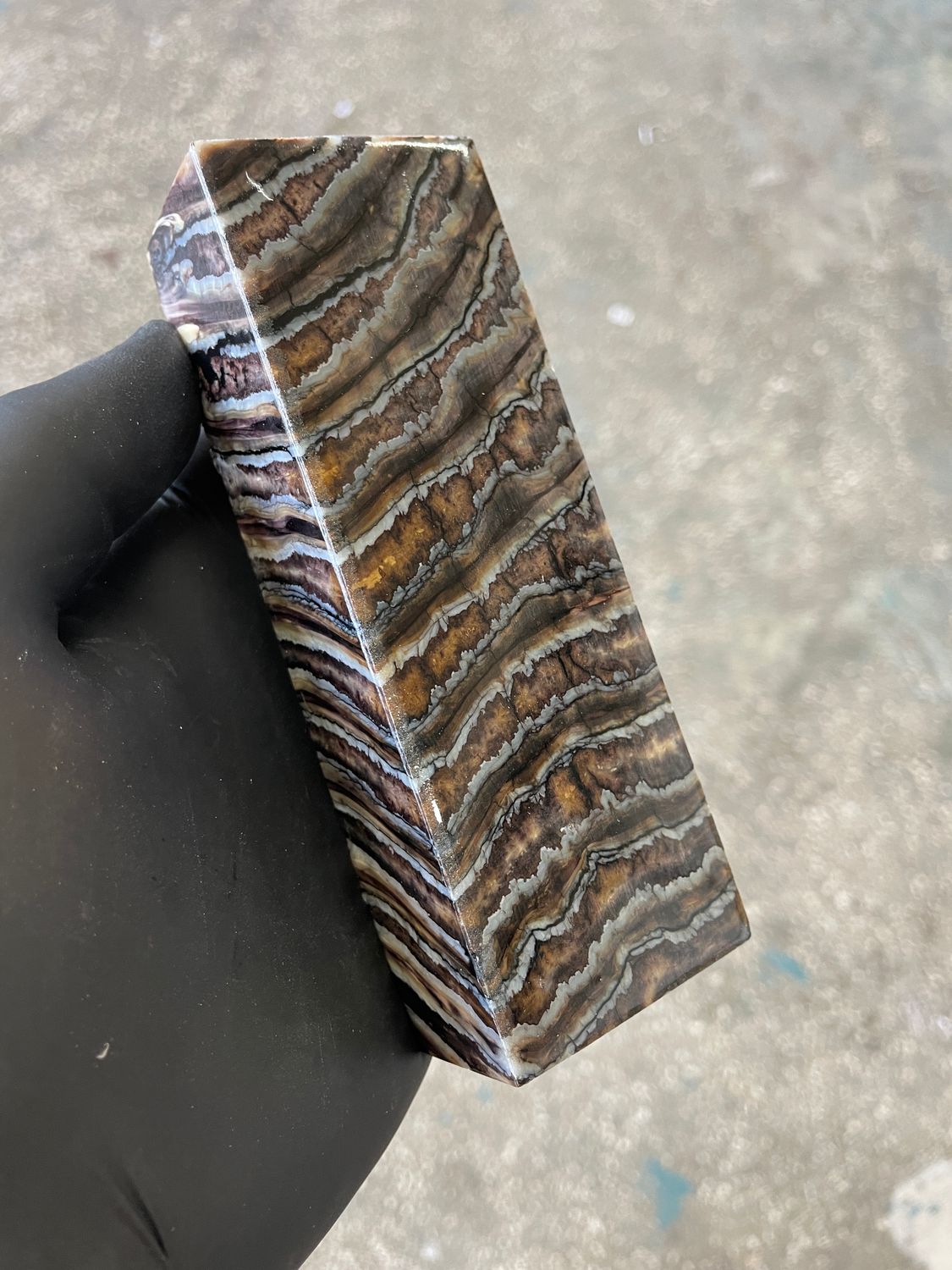Mammoth tooth block stabilized for knifehandl and handmade 5.15-1.77-1.1 inch TTH6