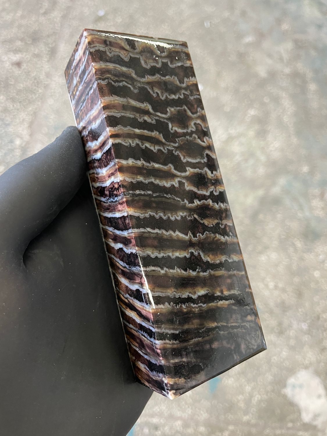 Mammoth tooth block stabilized for knifehandl and handmade 5.3-1.77-1.1 inch TTH7