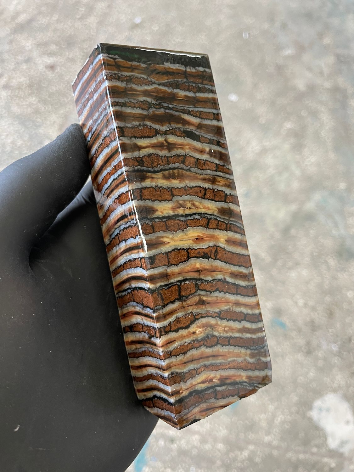 Mammoth tooth block stabilized for knifehandl and handmade 5.3-1.77-1.1 inch TTH8