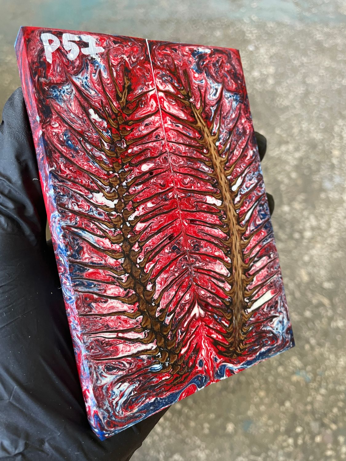 Pinecone in resin stabilized pair scales pine cone sprice for knifehand P57