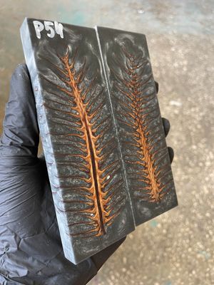Pinecone in resin stabilized pair scales pine cone sprice for knifehand P54