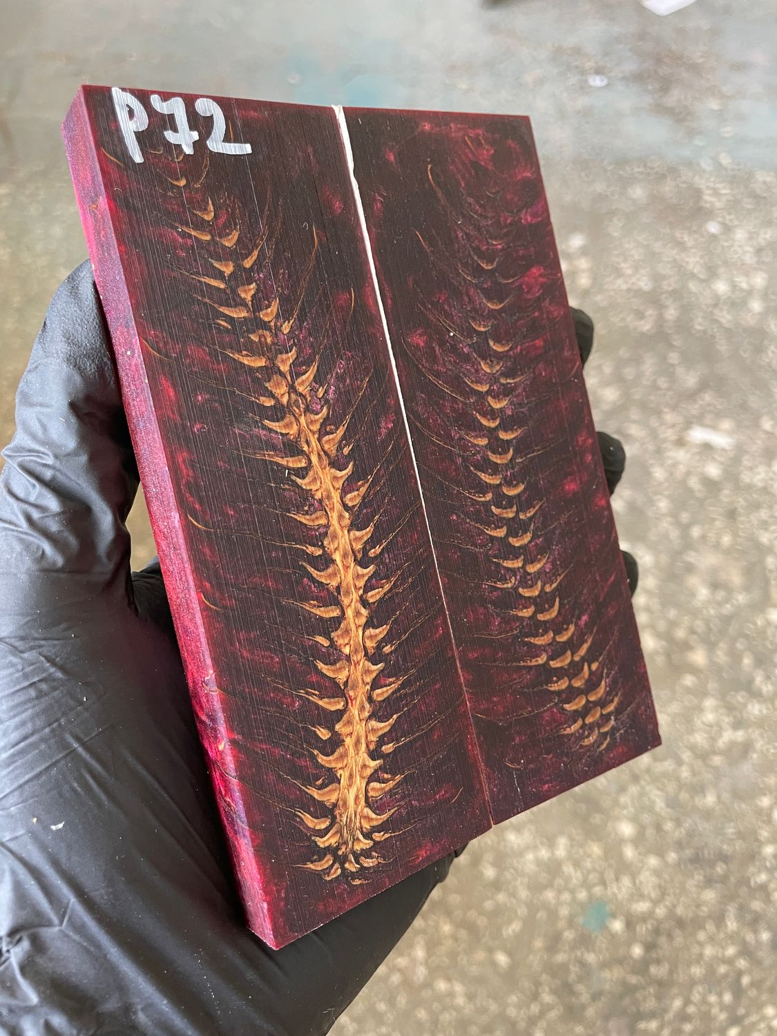 Pinecone in resin stabilized pair scales pine cone spruce for knifehand P72