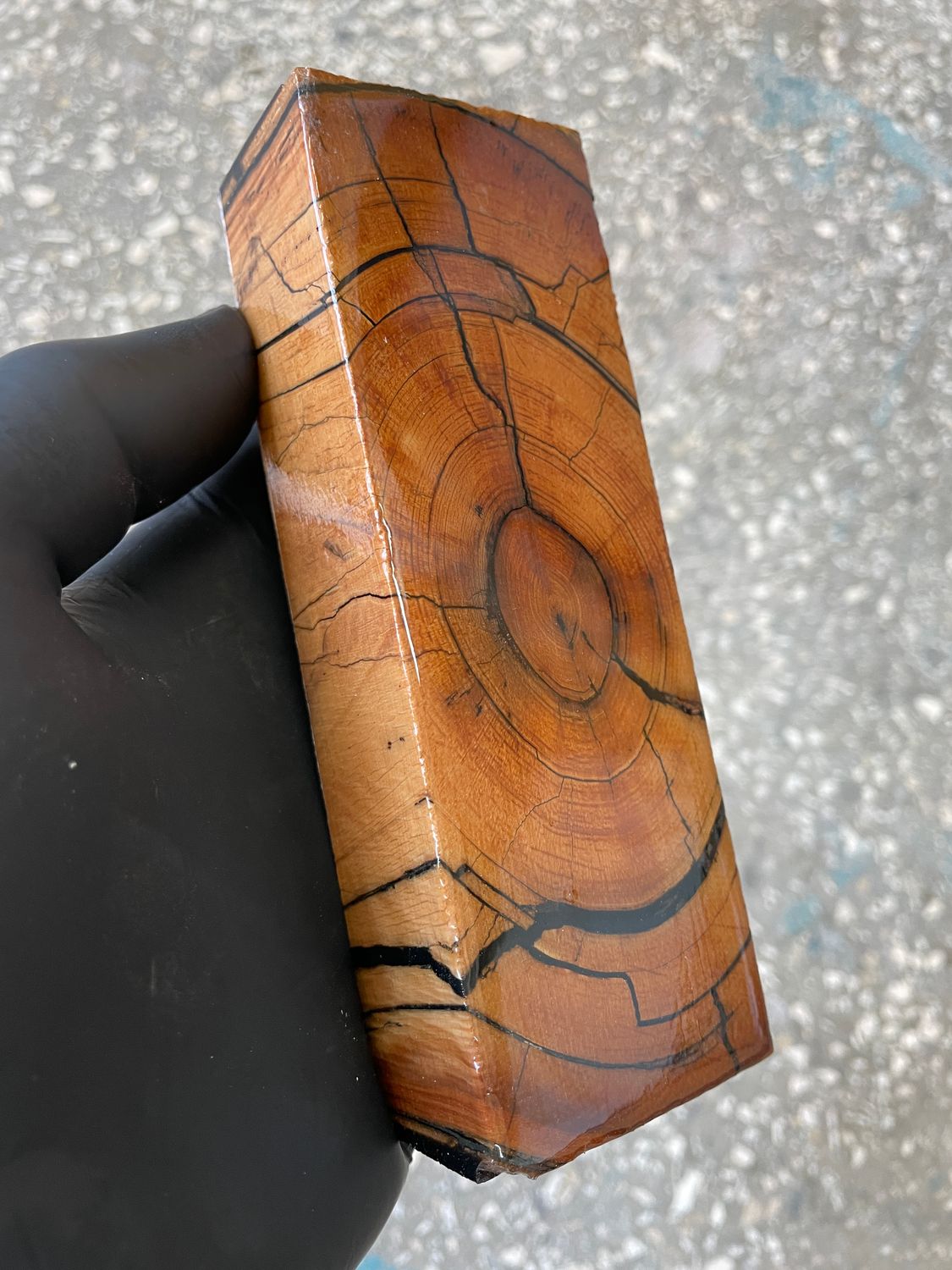 Mammoth tusk block stabilized for knifehandl and handmade 5.31-1.77-1.14 inch TUB10
