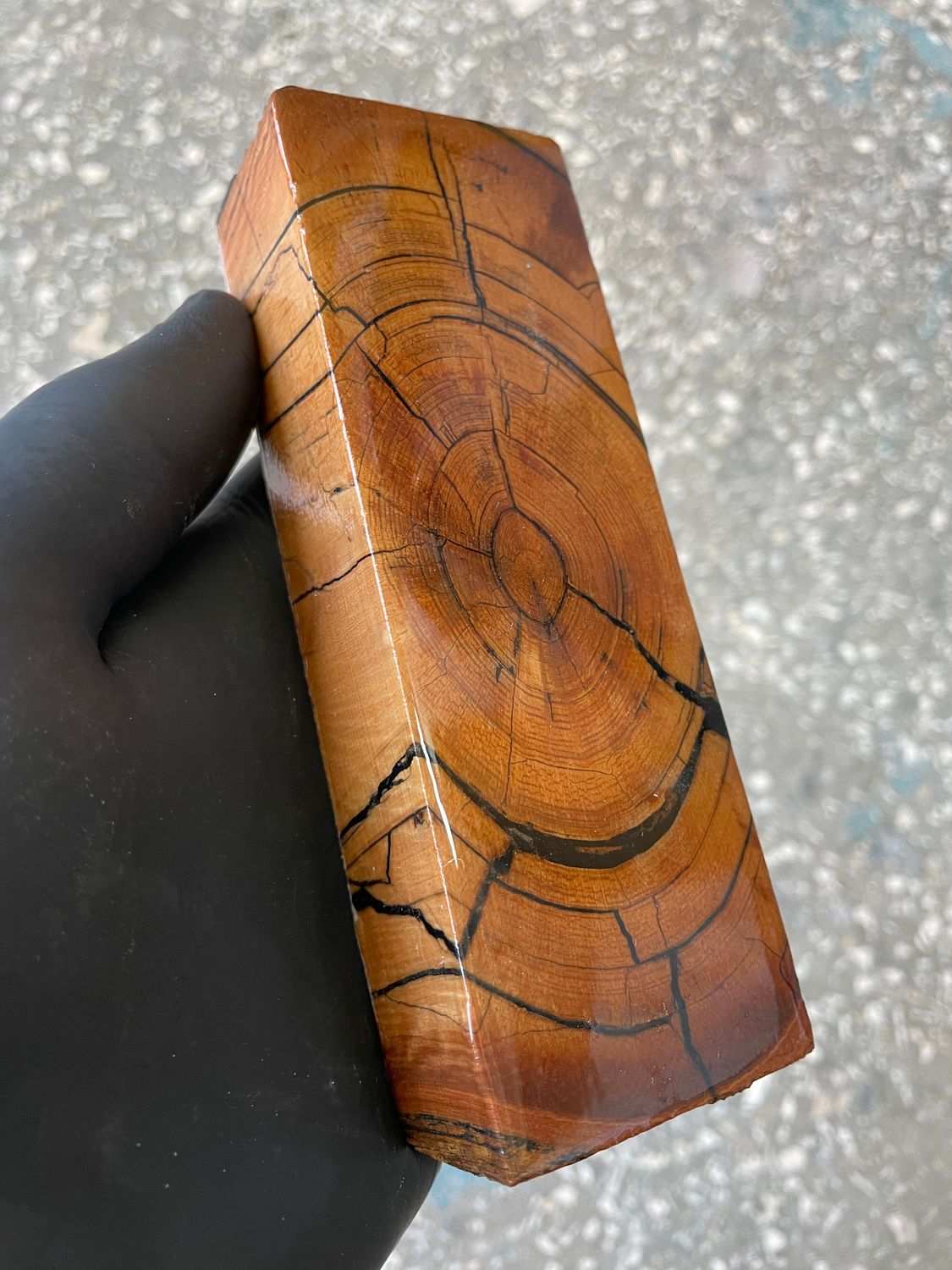 Mammoth tusk block stabilized for knifehandl and handmade  5.23-1.77-1.14 inch TUB11