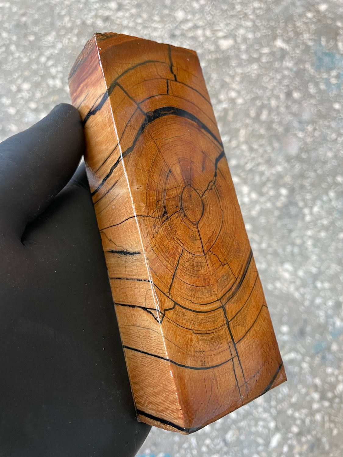 Mammoth tusk block stabilized for knifehandl and handmade 5.27-1.81-1.1 inch TUB12