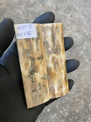 Mammoth tusk bark pair knife scales 3.39-1.25 inch MBT9