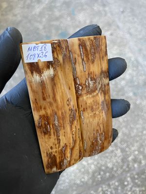 Mammoth tusk bark pair knife scales 4.21-1.14 inch MBT18