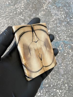 mammoth tusk scales for pocket knife handle stabilized ivory pair unique pattern