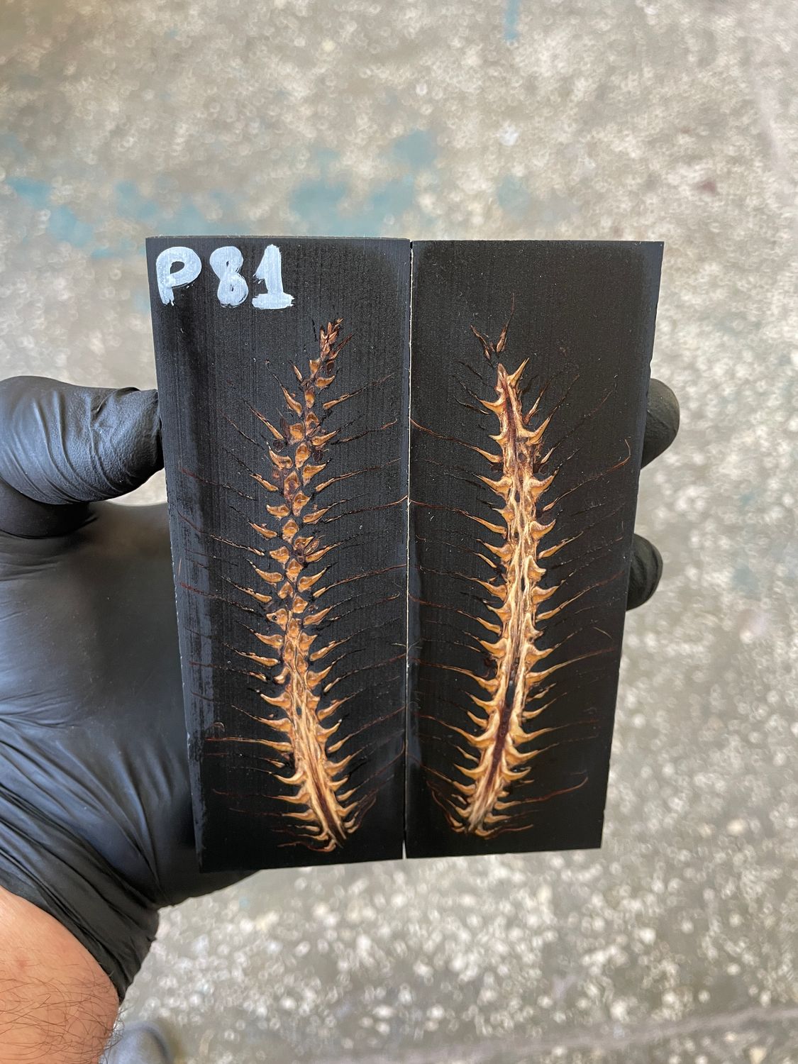 Pinecone resin pair scales for knife P81