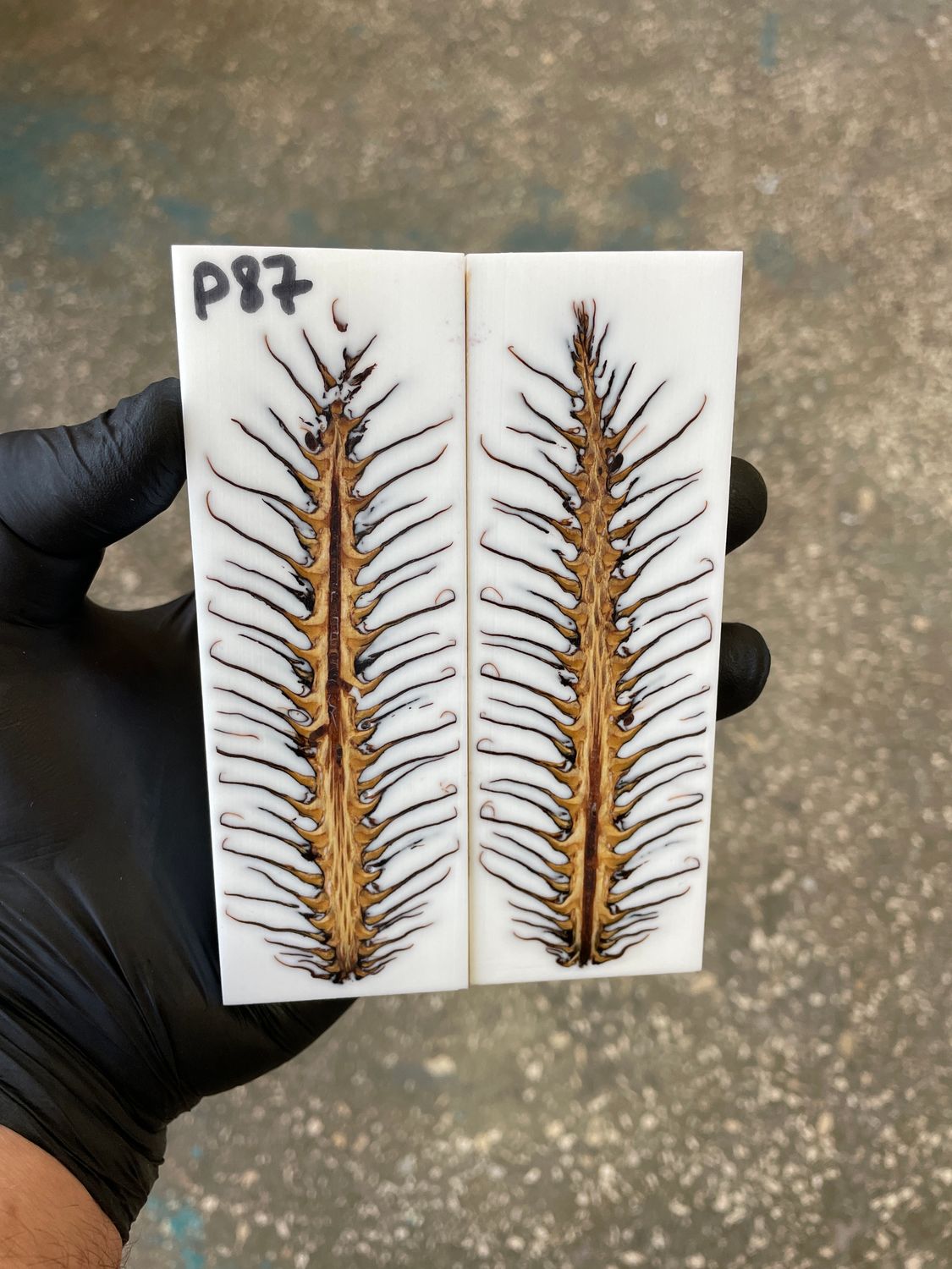 Pinecone resin pair scales for knife P87