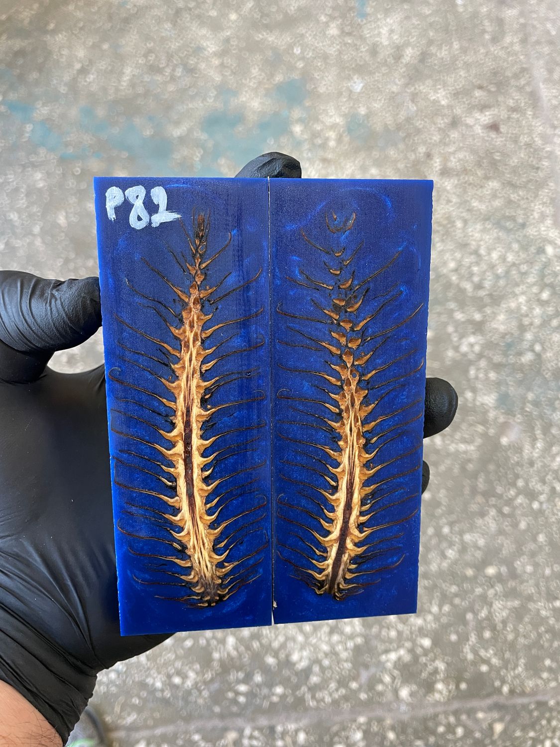 Pinecone resin pair scales for knife P82