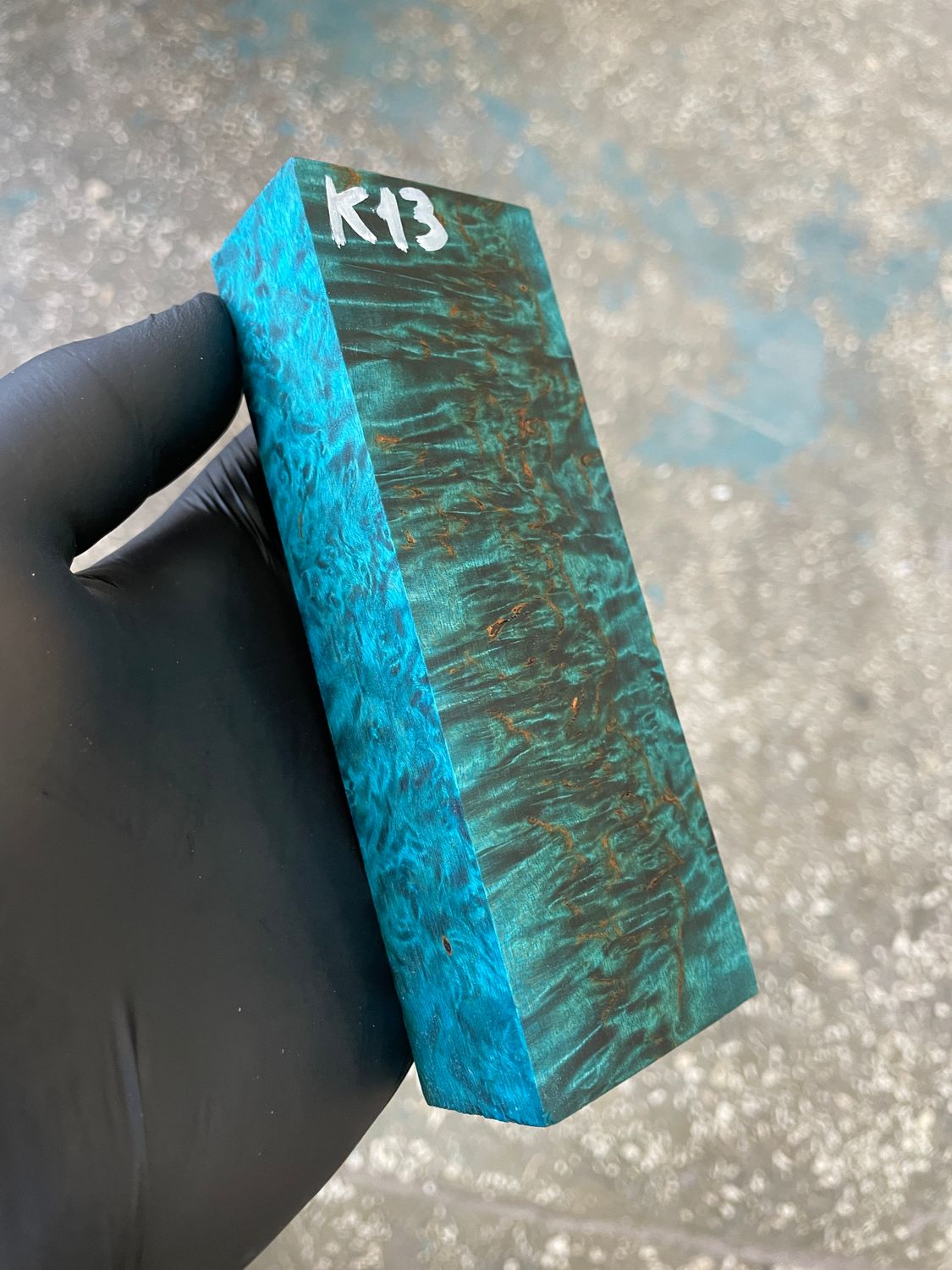 Karelian birch stabilized block for knifehandle K13