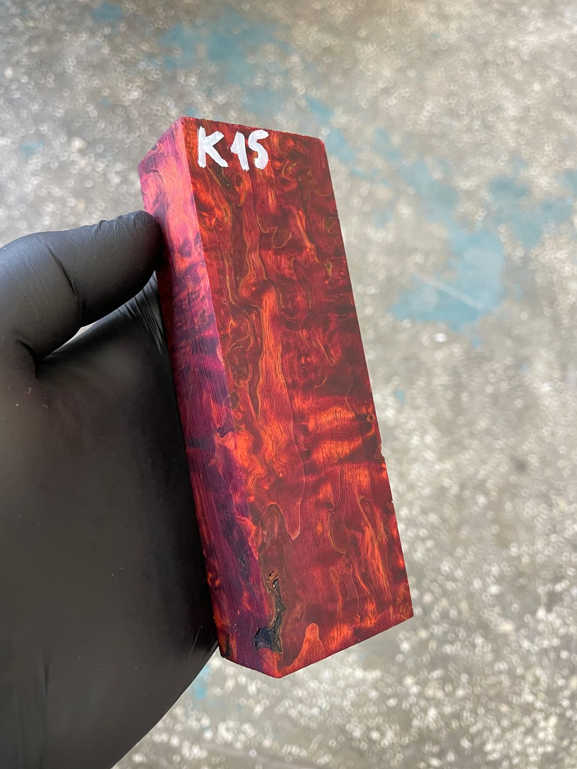 Karelian birch stabilized block for knifehandle K15